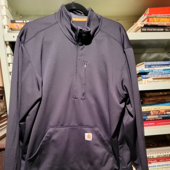 Carhartt Other - Carhartt Men's Pullover Navy Blue 1/4 Zip Sweatshirt Size Extra Large Relaxed